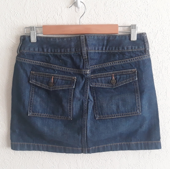 Y2K Old Navy Denim Utility Mini Skirt - Size 4 Regular - Picture 10 of 12